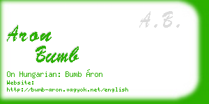 aron bumb business card